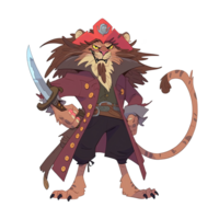 AI generated A pirate cat with a red hat png