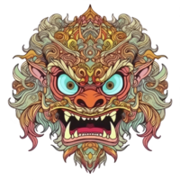 AI generated An illustration of a Barong, strong facial expression png