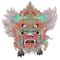 ai généré un illustration de une barong visage avec quatre yeux png