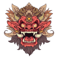 AI generated An illustration of a Barong with a red face and brownish fur png