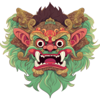 ai generado un ilustración de un barong con verdoso piel png