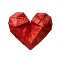 AI generated Red heart paper Isolated on transparent background png