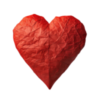 AI generated Red heart paper Isolated on transparent background png