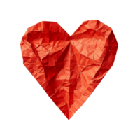 ai gerado vermelho coração papel isolado em transparente fundo png