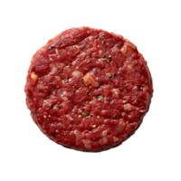 ai gegenereerd rauw hamburger pasteitjes geïsoleerd Aan transparant achtergrond png