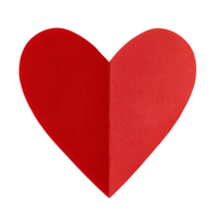 AI generated Red heart paper Isolated on transparent background png