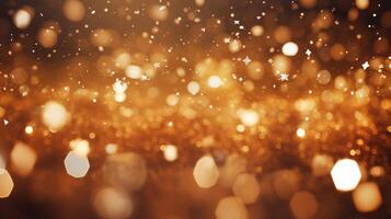 AI generated Abstract gold bokeh background, holiday celebration background with golden particles, AI generative photo