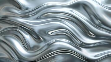 AI generated Liquid chrome abstract background photo