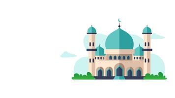 Ramadan animation, luxury white background mosque animation, elegant, modern, Muslim background animation, Ramadan decoration video