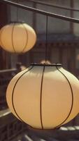 A group of lanterns hanging from a line video