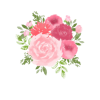 arranjo de flores em aquarela png