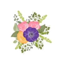 arranjo de flores em aquarela png