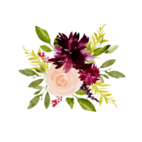 arranjo de flores em aquarela png