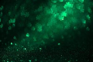 Abstract green background with clover highlights. Spring, summer background, st. Patricks day photo