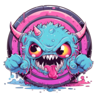 AI generated Cool Monster Illustrations for Shirts png