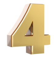 Gold Number 3D png