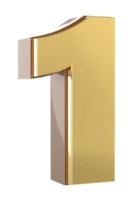 Gold Number 3D png