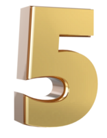 Gold Number 3D png