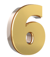 Gold Number 3D png