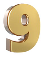 Gold Number 3D png