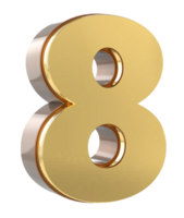 Gold Number 3D png