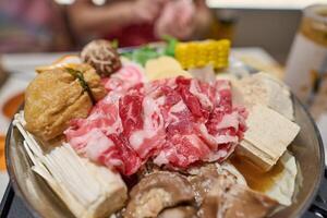 Chinese hot pot and exclusive wok. One-person hot pot is typical in hot pot shops photo