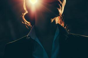 AI generated AI Generated Image. Business women in dramatic light. Women leadership concept photo