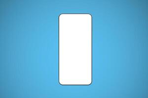 smartphone with blank display, empty space concept over blue background photo