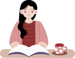 people reading book cartoon character png