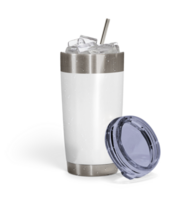 Realistic stainless tumbler isolated on transparent background.fit element for scenes project. png