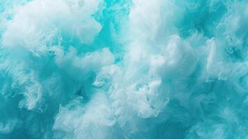 AI generated Blue cotton candy textured background. Close up of fluffy cotton candy. photo