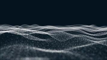 abstrakt Band Linie mit Energie Wellen von futuristisch Hi-Tech Gittergewebe Partikel glühend Hintergrund video