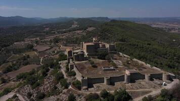 Aerial view of Claramunt castle video