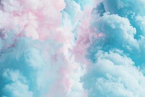 AI generated Cotton candy textured background. Close up of fluffy cotton candy. photo