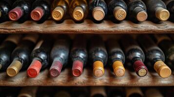 AI generated Old stored wine Stored in the basement photo