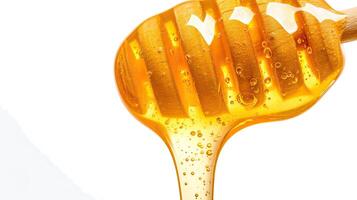 AI generated Honey dripping isolated on a white background. photo