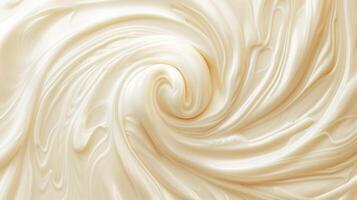 AI generated Close up of whipped cream swirl texture for background and design. photo