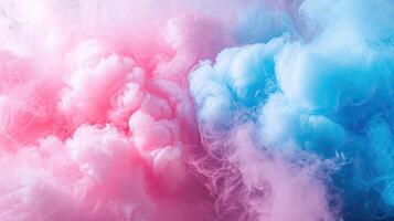 AI generated Cotton candy textured background. Close up of fluffy cotton candy. photo