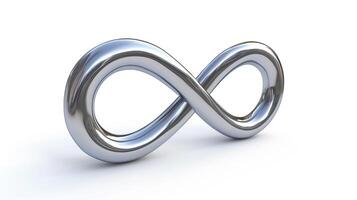 AI generated Infinity symbol on a white background. photo