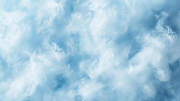 AI generated Blue cotton candy textured background. Close up of fluffy cotton candy. photo