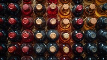 AI generated Old stored wine Stored in the basement photo