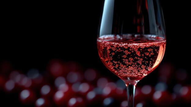 AI generated Red wine on the background, fresh ripe grapes photo