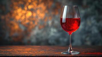 AI generated Red wine in glass on dark background, copy space photo