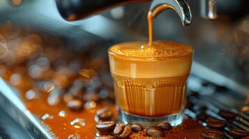 AI generated Espresso coffee shot , Copy space photo