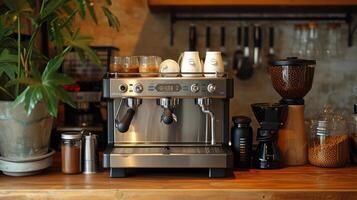 AI generated Machine for making coffee, espresso, barista, cafe, restaurant photo