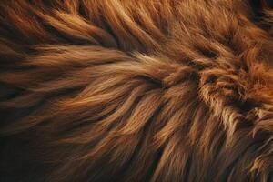 AI generated extreme macro shot of lion fur photo