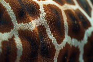 AI generated extreme macro shot of giraffe skin photo