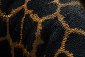 AI generated extreme macro shot of giraffe skin photo