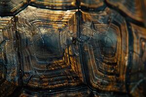 AI generated extreme macro shot of turtle shell photo