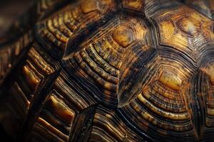 AI generated extreme macro shot of turtle shell photo